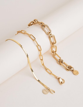 Pulsera Singularu baño de oro 18 k Link