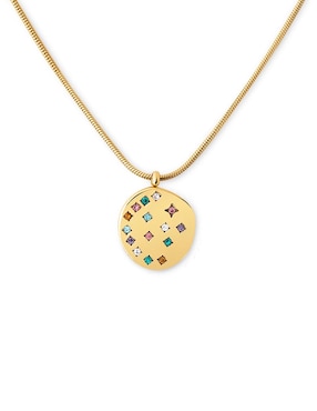 Collar con dije Singularu Bling Rainbow de baño de oro 18 K