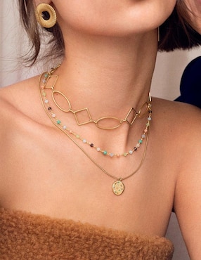 Collar con dije Singularu Bling Rainbow de baño de oro 18 K