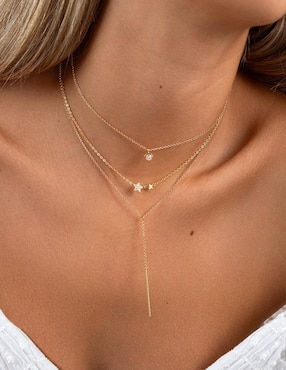 Collar Singularu Stick de plata 18 K