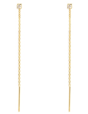 Aretes largos Singularu Falling Spark con acabado Baño de oro 18 K circonita