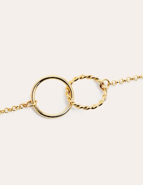 Pulsera Singularu baño de oro 18 k Dos Aros