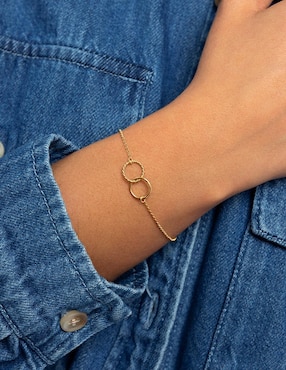 Pulsera Singularu baño de oro 18 k Dos Aros