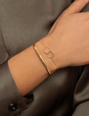 Pulsera Singularu baño de oro 18 k Dos Aros