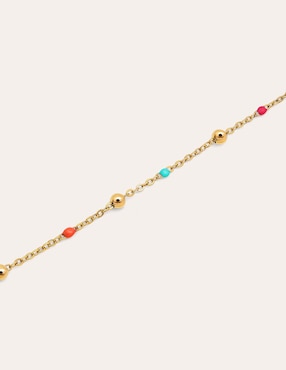 Pulsera Singularu 18 k Dots Colors Enamel con acabado baño de oro