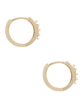 Aretes de círculo Oro Angelus con acabado pavé zirconia