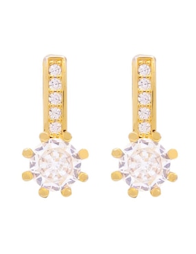 Aretes cuadrados Oro Angelus con acabado pavé zirconia