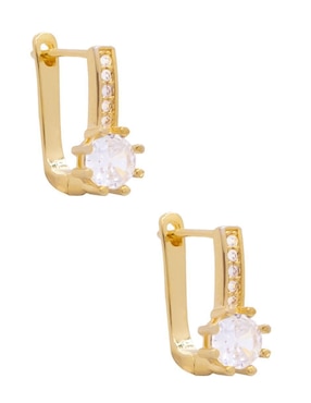 Aretes cuadrados Oro Angelus con acabado pavé zirconia
