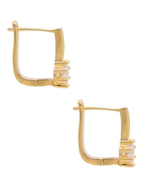 Aretes cuadrados Oro Angelus con acabado pavé zirconia