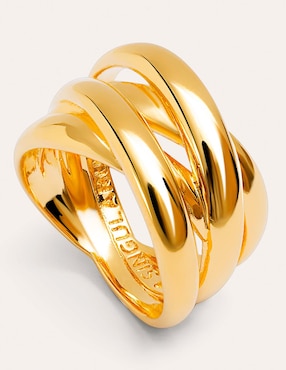 Anillo Singularu Continuidad con acabado baño de oro 18 k