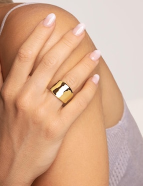 Anillo Singularu My Ocean con acabado baño de oro 18 k