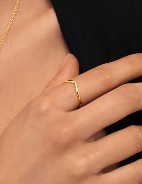 Anillo Singularu Peak de plata P 925 con acabado baño de oro