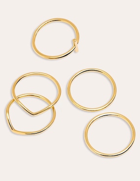 Set anillo Singularu con acabado baño de oro 18 k