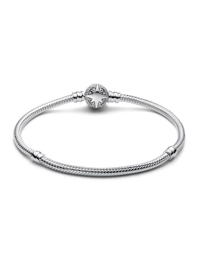 Brazalete Pandora de plata con zirconia cúbica p 950 con acabado pulido