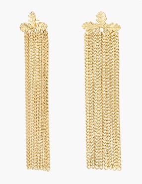Aretes largos Apodemia Into the Woods baño de oro 18 k
