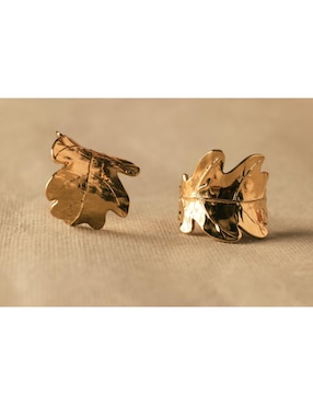 Arracadas de hoja Apodemia Into the Woods baño de oro 18 k
