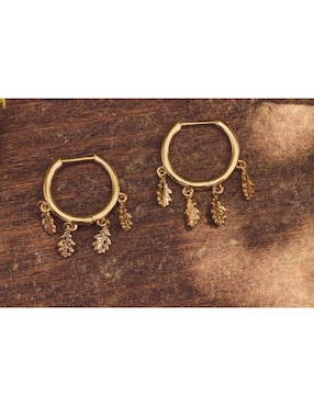 Aretes huggies de hoja Apodemia Into the Woods baño de oro 18 k