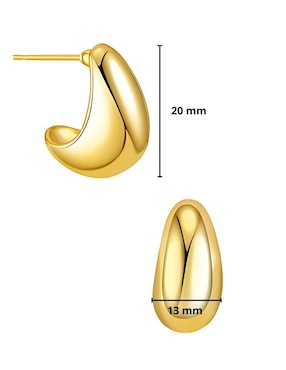 Aretes de gota Zvezda Gota con acabado chapa de oro