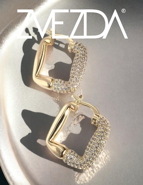 Aretes cuadrados Zvezda Cuadrados con acabado chapa de oro