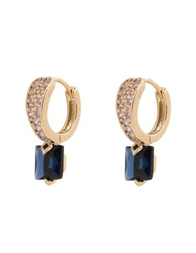 Aretes cuadrados Oro Angelus con acabado pavé zirconia