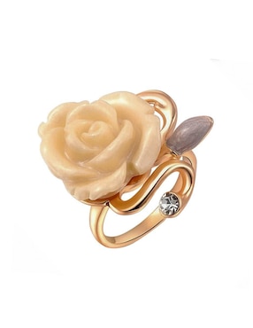 Anillo de flor Ocean Heart Elegance cristal con acabado baño de oro rosa