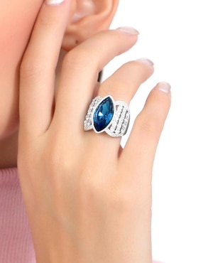 Anillo multi gemas ovalado Ocean Heart Elegance cristal brillante