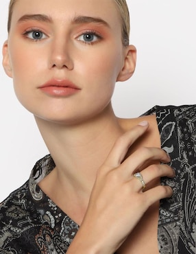 Anillo multi gemas Ocean Heart Elegance cristal con acabado baño de oro