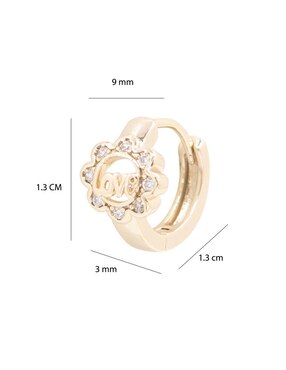 Aretes de flor Oro Angelus con acabado brillante zirconia
