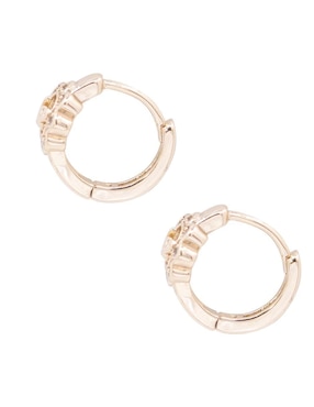 Aretes de flor Oro Angelus con acabado brillante zirconia