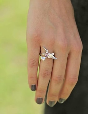 Anillo de colibrí Mayfer Joyería cristal