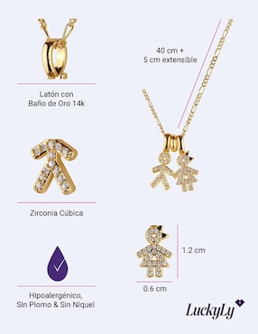 Collar de niño Luckyly Darcy de baño de oro 14 K