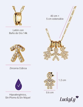 Collar de niño Luckyly Darcy de baño de oro 14 K