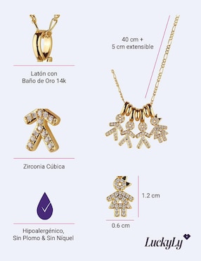 Collar de niño Luckyly Darcy de baño de oro 14 K