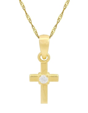 Collar con dije de cruz Horoz de oro 10 K