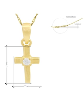 Collar con dije de cruz Horoz de oro 10 K