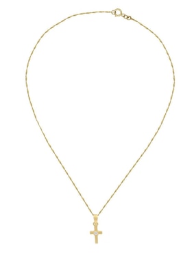 Collar con dije de cruz Horoz de oro 10 K