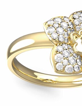 Anillo de flor Guess Shining Winter circonita brillante