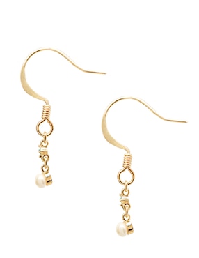 Aretes redondos Carré con acabado pavé perla