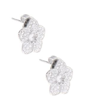 Aretes de flor Guess con acabado pavé circonita