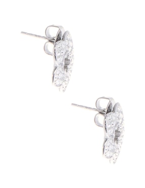 Aretes de flor Guess con acabado pavé circonita