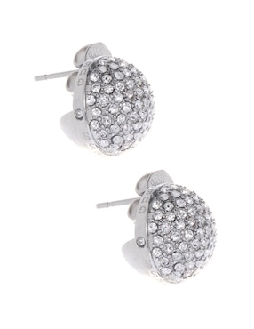 Broqueles redondos Guess Calypso con acabado pavé circonita