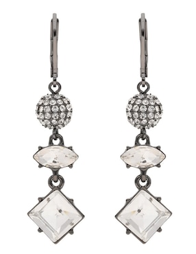 Aretes Largos De Rombo Karl Lagerfeld Carbone Con Acabado Brillante Cristal