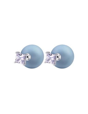 Set de aretes redondos Ocean Heart Everyday con acabado mate cristal