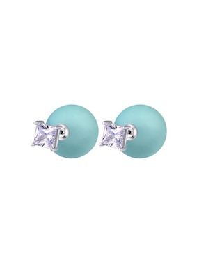 Set de aretes redondos Ocean Heart Everyday con acabado mate cristal