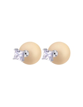 Set de aretes redondos Ocean Heart con acabado mate cristal