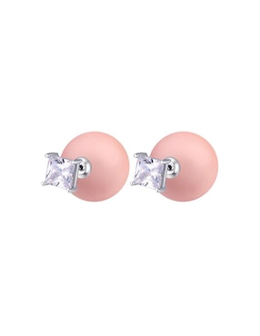 Set de aretes redondos Ocean Heart con acabado mate cristal