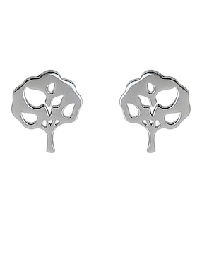 Aretes de árbol Sofia Blum de plata P 925 con acabado baño rodio