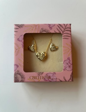Set collar y aretes Carmela Mía Corazones de plata P 925 zirconia