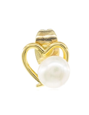Broqueles de corazón Mayfer Joyería con acabado brillante perla