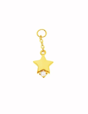 Charm De Estrella Joyerías Bizzarro De Oro Amarillo 14 K Zirconia